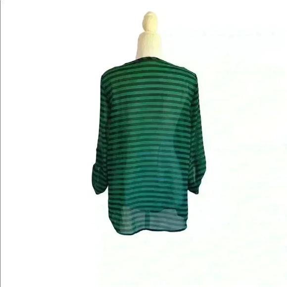 41 Hawthorn Sheer Green & Black Top Size M - Picture 2 of 5